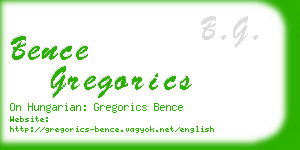 bence gregorics business card